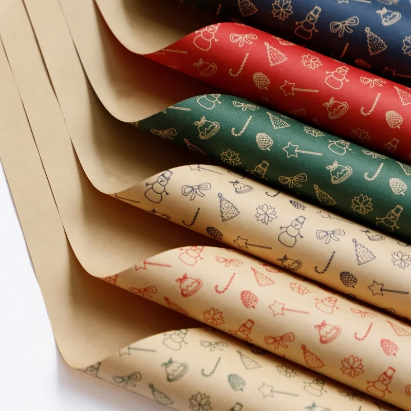 Tondo Gift Apple Packaging Paper For Christmas Candy Flower Wrapping Paper