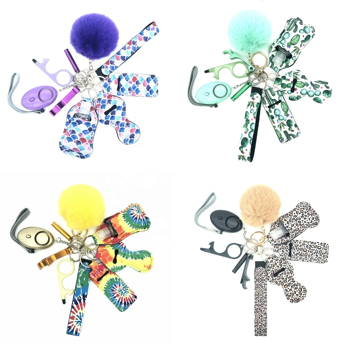 Wholesale Supplies Self Defense Keychain Accessories Women Self Defense Keychain Set