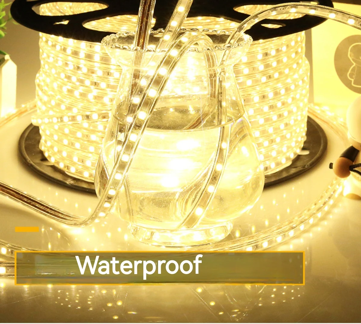 SMD5050 RGB монохромный наружный инженерный линейный свет IP67 водонепроницаемый 220 В мягкая Светодиодная лента