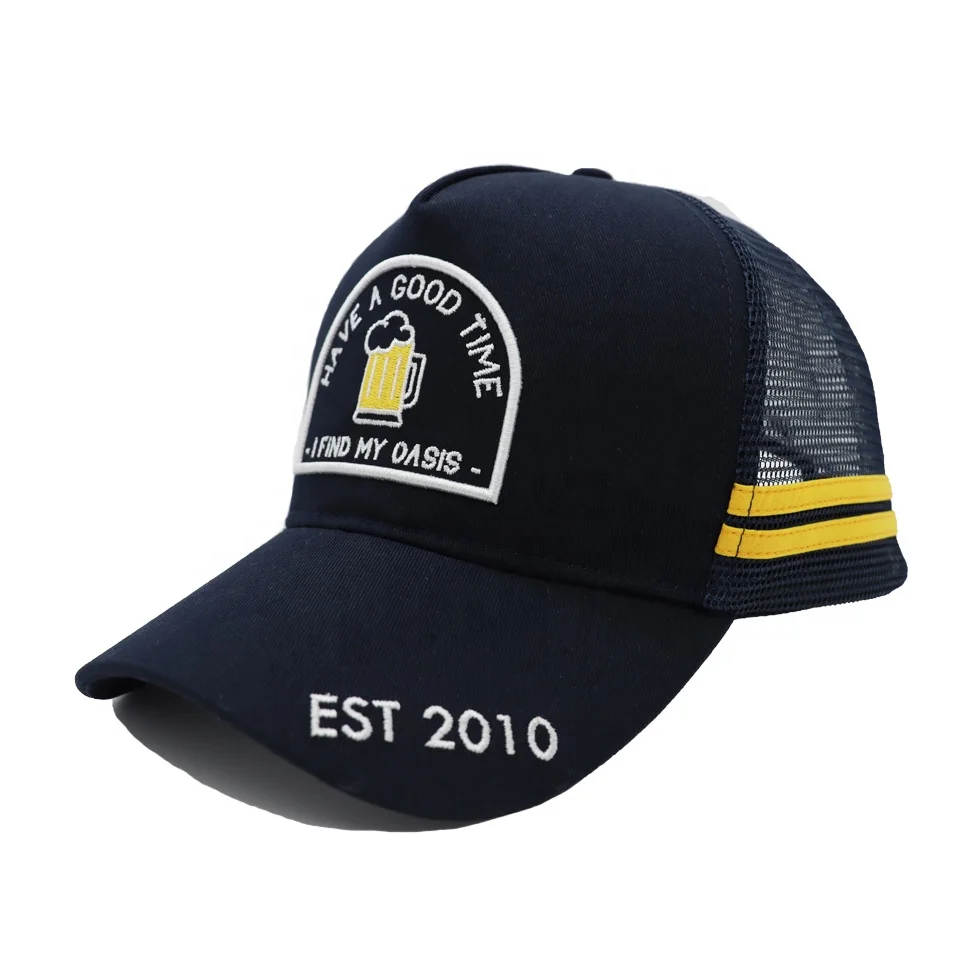 Hat factory wholesale cotton trucker hat embroidery patch baseball cap 5 panel sports trucker hat