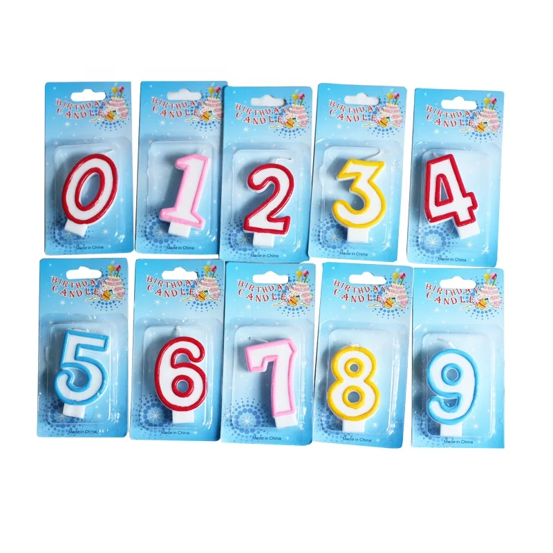 
 0-9 High quality  colorful unique birthday cake number candle  