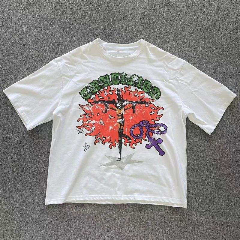 Factory Direct Sales 250GSM Oversized Cropped T-Shirt Custom Logo Heavy Weight Tees 100% Cotton Drop Shoulder Men Tshirt