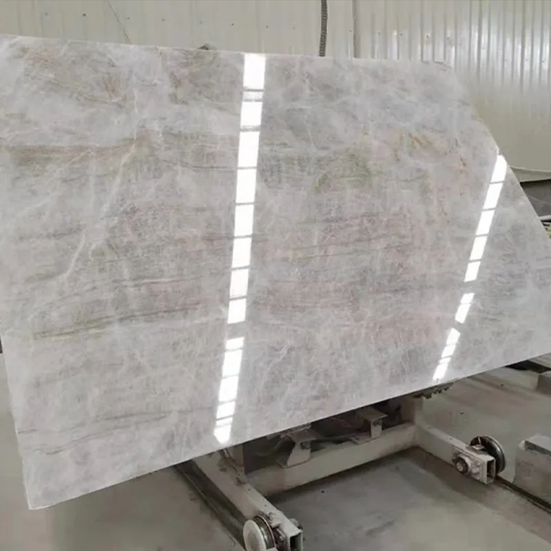 TMZ OEM/ODM 12mm-30mm 2.7g/cm3 Interior Polished 5 Years Slabs Semiprecious Stone losas Wall&countertop Taj Mahal Quartzite