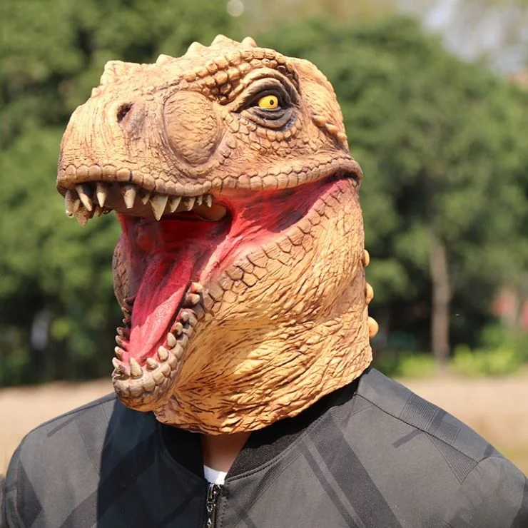 Dragon Novelty Props Animal Cosplay Costume Mask Dragon Full Head Latex Scary Dinosaur Party Mask For Kids Adult