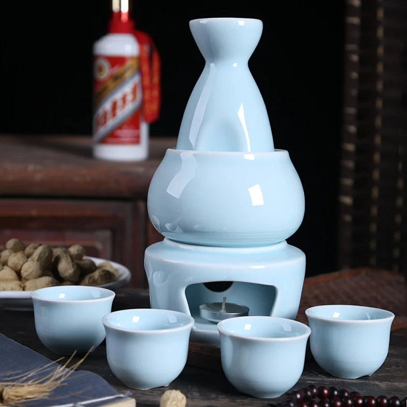 Традиционный дизайнерский набор сакэ, Набор японских сакэ-чашек, фарфоровая керамическая чашка, теплый бокал для вина, аксессуары