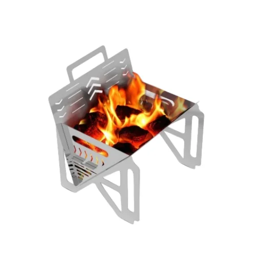 Lightweight portable foldable outdoor barbecue thickened stainless steel card type stove multifunctional grill