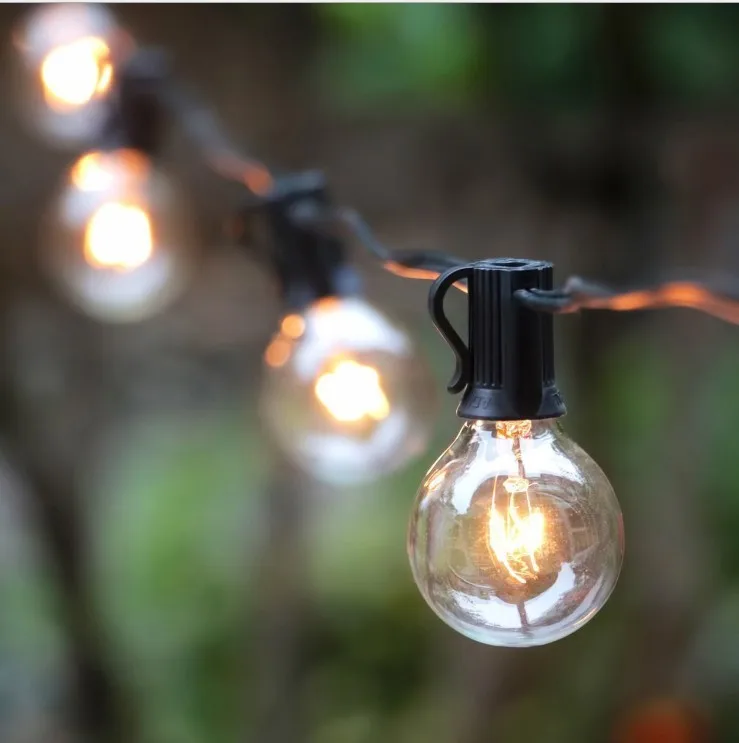 Amazon Hot Sale 9.5m Length 25+2 Lights G40 Retro Tungsten Light String Outdoor Waterproof IP44 Festive Decorative Light String