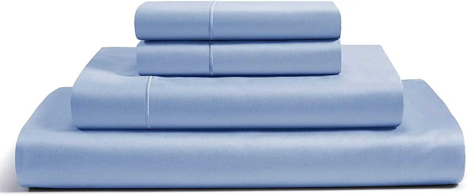 600TC Home 4Pcs Bedding Set Breathable Fitted sheet Cooling Flat Sheet Soft Pillowcases 100% Egyptian Cotton Bed Sheet Set