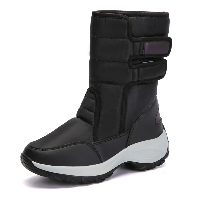 Women Rubber Outsole Nylon Winter Snow Waterproof Rain Warm Boots