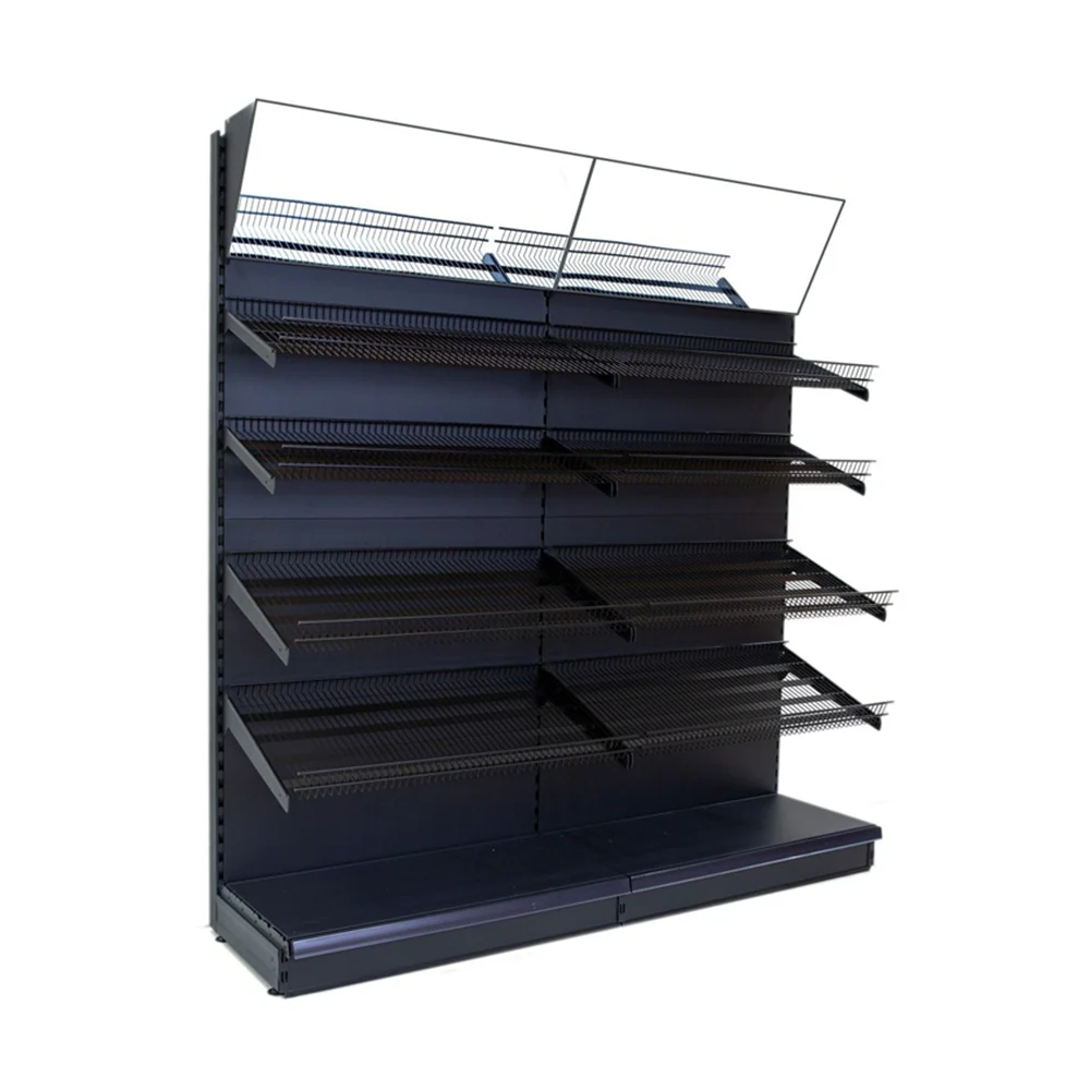 Free Design Metallic Supermarket Shelves Store 4 TIER DISPLAY WALL FRUIT AND VEGETABLE DISPLAYS Rack stand