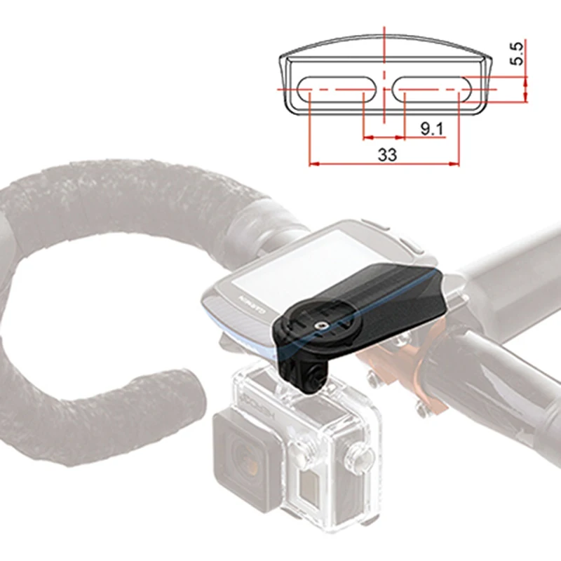 HA-S014 Bike Computer GPS Camera Mount 9 - 33mm Replacement Plastic Base Handlebar Extension Front Stand