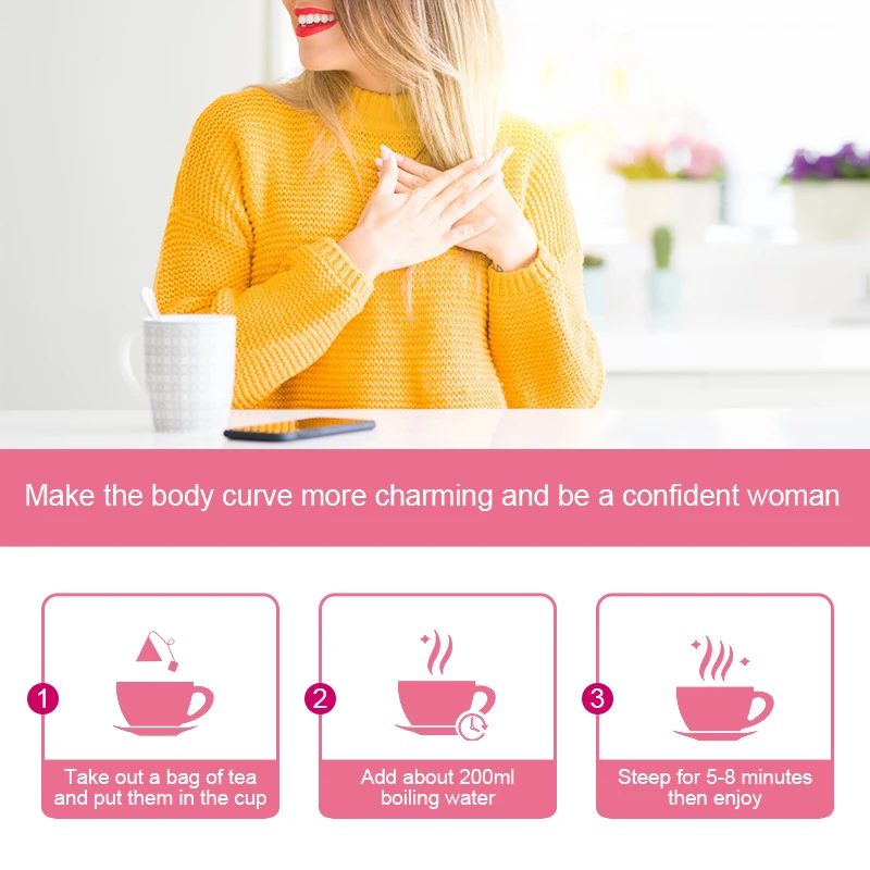 OEM/ODM 14 Days Wholesale Natural Breast Enlargement Tea Herbal Breast Firming Enhance and Beauty Boobs Tea