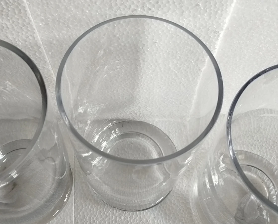 23 cm High Clear glass Cylinder Solid Base Storm Lantern Candle Holder