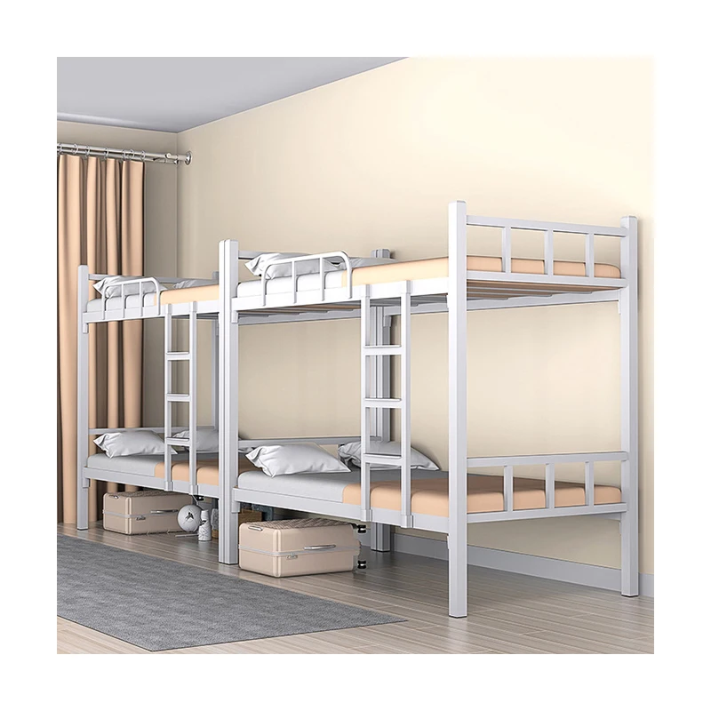 XD Good Quality School Dormitory Furniture Metal Frame 4 People Bunk Bed With Cabinet For Students