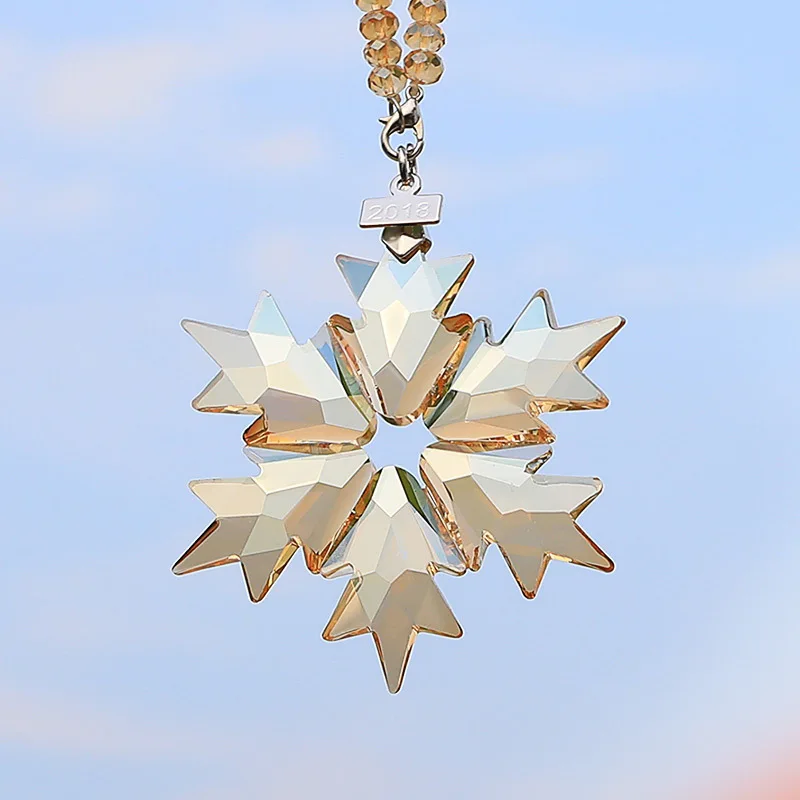 Honor Of Crystal Stars Snow Tree Ornament Car Decoration Car Hanging Crystal Glass Pendant