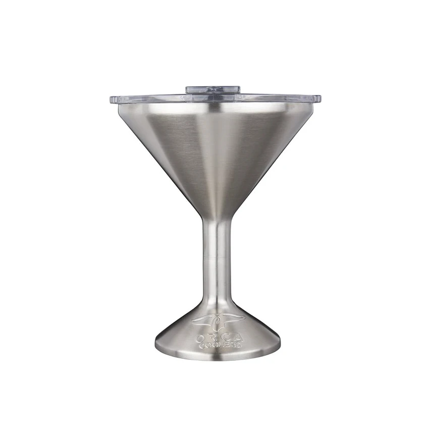 Insulated stainless steel cocktail 8 oz orca coolers chasertini martini glass with lid