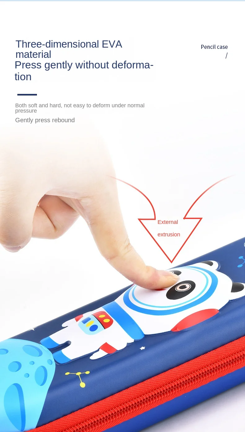 Christmas gifts Space design 3D eva pencil case pencil case packing zipper durable plastic eva pencil case