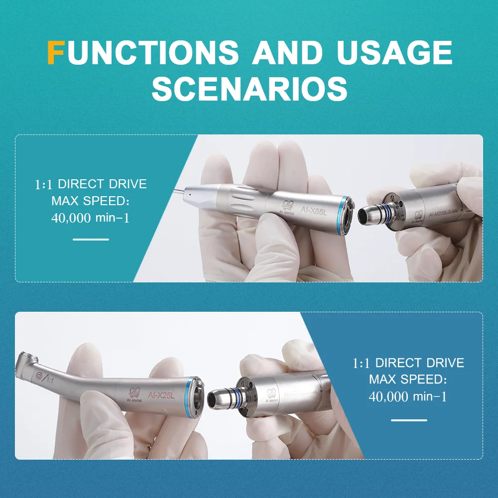 S3-M205LGS4 низкоскоростной набор наконечника 1:1 контрагента с прямым светодиодным двигателем стоматологических инструментов 4 отверстиями