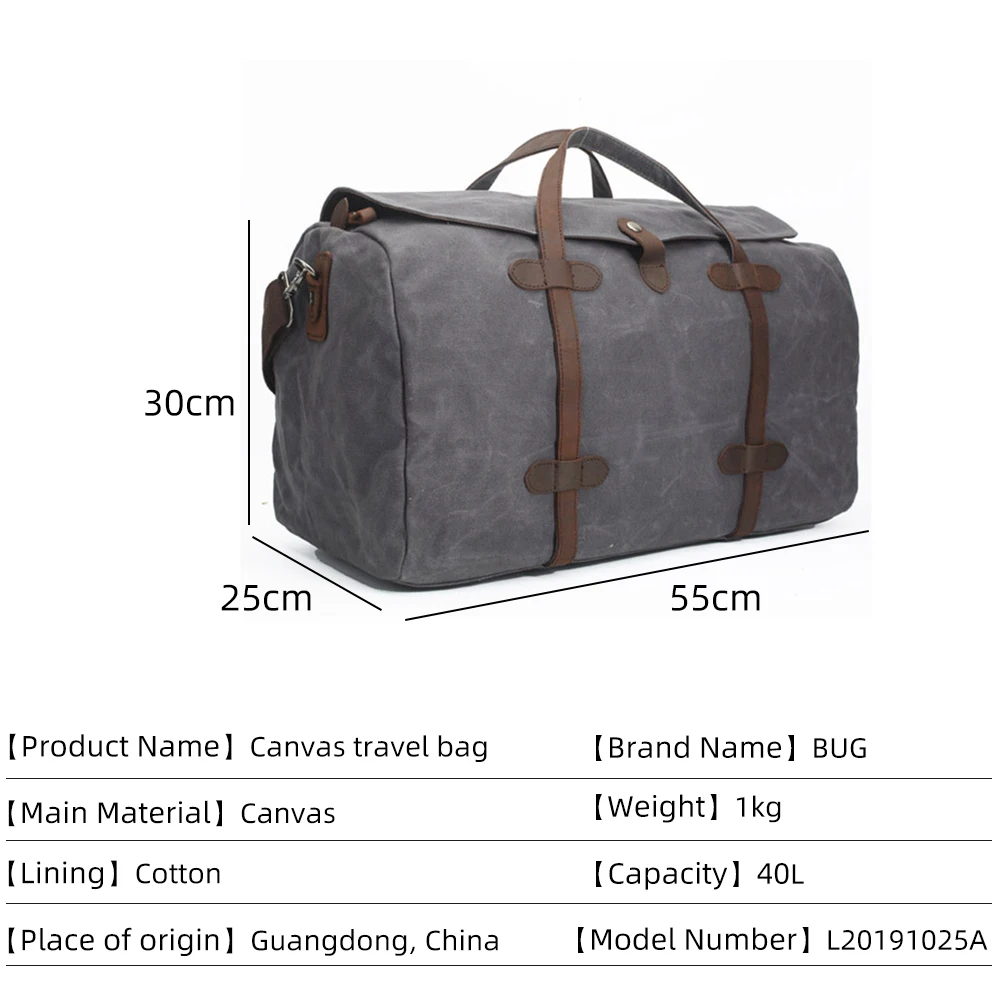 custom vintage outdoor gym bag  large capacity duffel bag business leather  private label  factory canvas men travelling bags