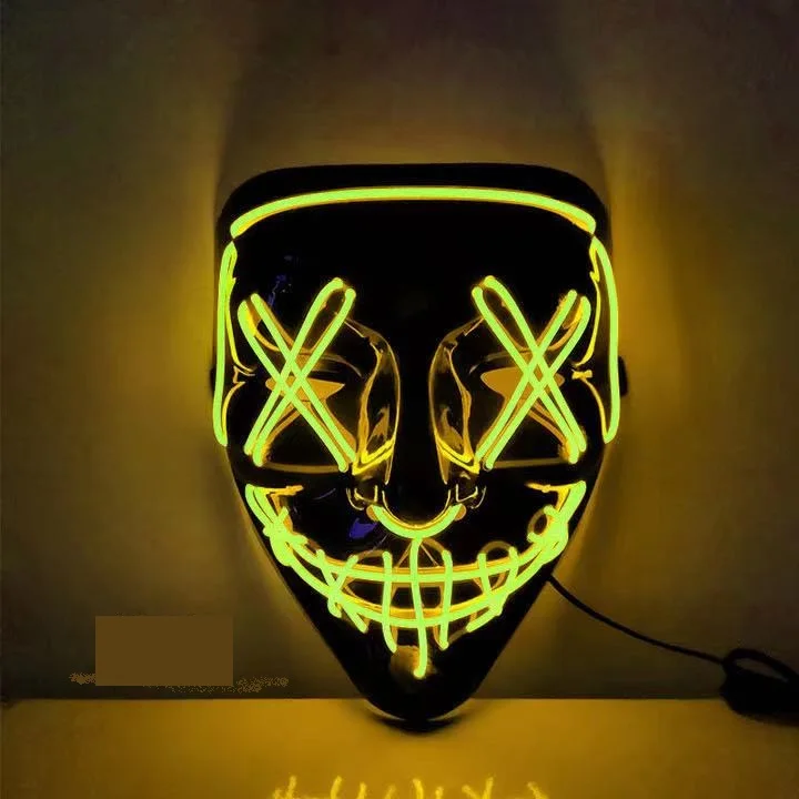 Were Wolf Smile вечерние Rave светодио дный светильник вверх лицо светится в Dork клоун накидка и Хэллоуин 2021