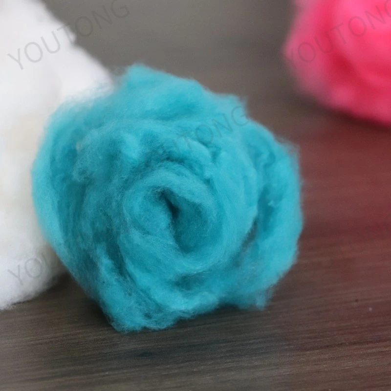 blue colored polyester staple fiber 1.4x38mm yarn fabric use fiber