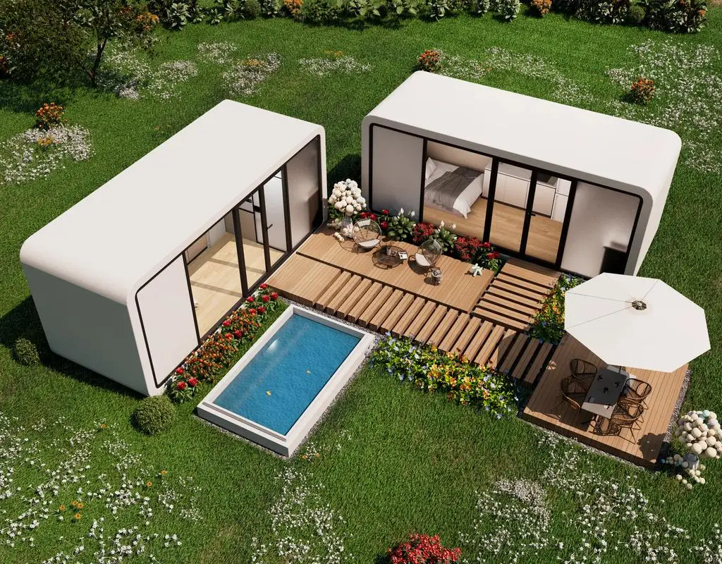 Multi-purpose steel structure modern capsule Mini House Small house 20 feet modular Apple house
