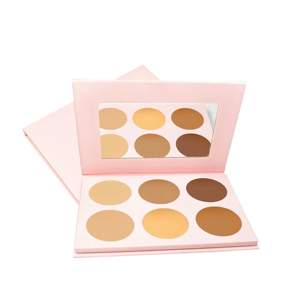 DIY 6 Colors Compact Powder Waterproof Long Lasting Makeup Matte Compact Pressed Powder Foundation Private Label