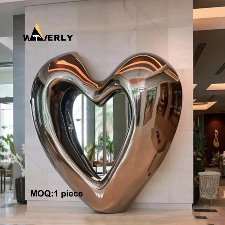 Waverly Statue Customized Modern Outdoor Large  Love Statue Stainless Steel Heart Statue Sculpture For Sale