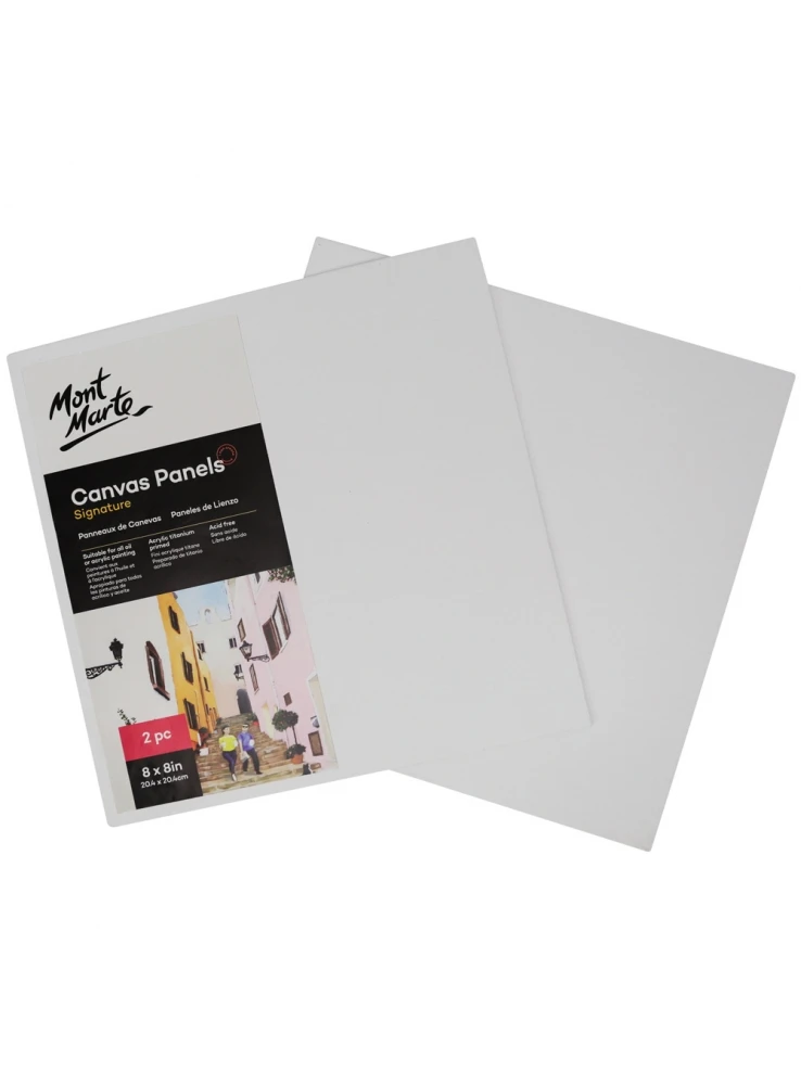 Mont Marte Canvas Panels 2 pk 20.4x20.4cm canvas board canvas panels for painting