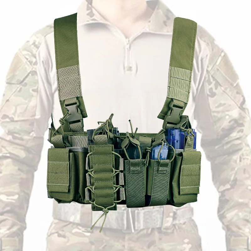 D3 Tactical Vest Chest Rig Pack Pouch Combat Paintball Multi-pocket Lightweight Nylon Outdoor Camping Hiking Accessories