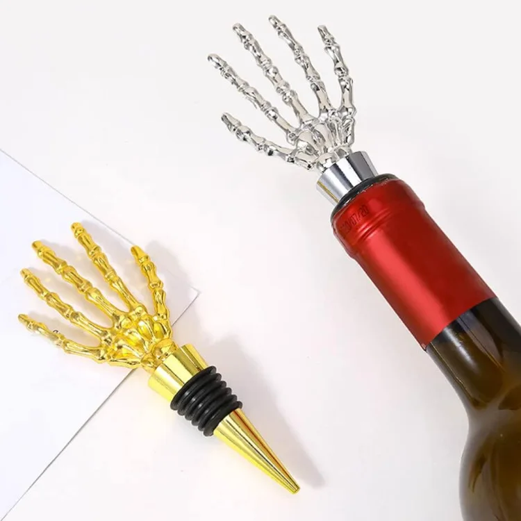 Hot Selling Hand Bone Design Zinc Alloy Gold Silver Kitchen Utensils Drinking Need Wine Stopper Champagne Stopper