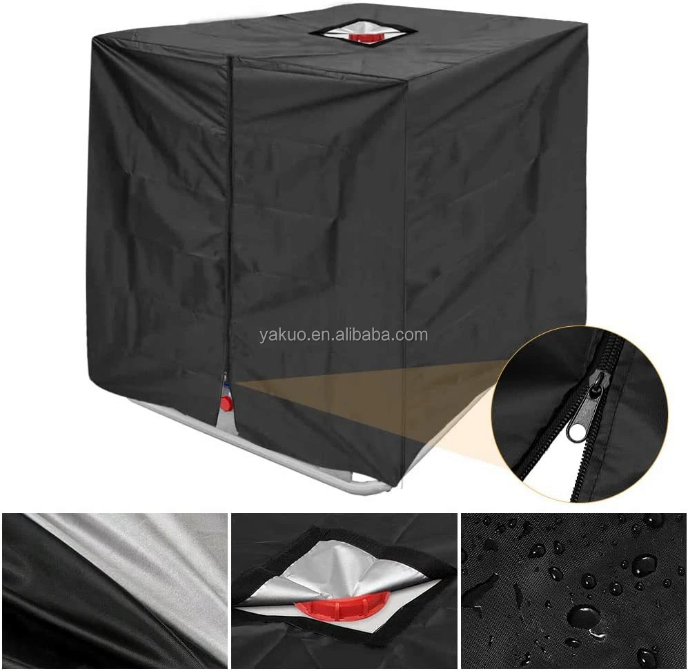 IBC Tote Cover For 1000L 275 Gallon Oxford Rain Barrel Cover Waterproof Water Tank Protective Cover