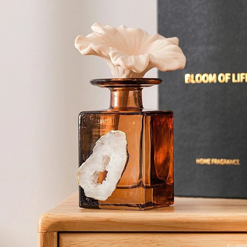 180ML Round Wide Mouth Fragrance Reed Diffuser Perfume Set With Packaging Boxes