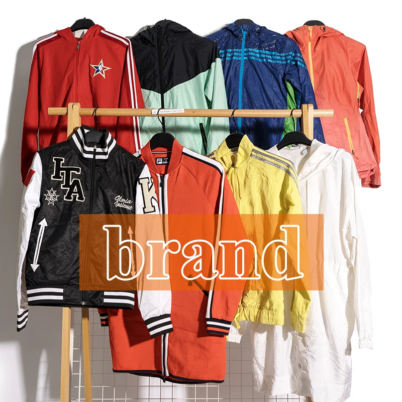 Export Containers Second-Hand International Brand Hoodies Thrift Sport Clothes Used Jackets Branded Bales Used Branded Clothes
