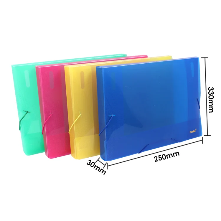 Foska A4 Size Waterproof Plastic File Folders Envelope Expanding File Wallet Organizer Documents Folder with Elastic Rope