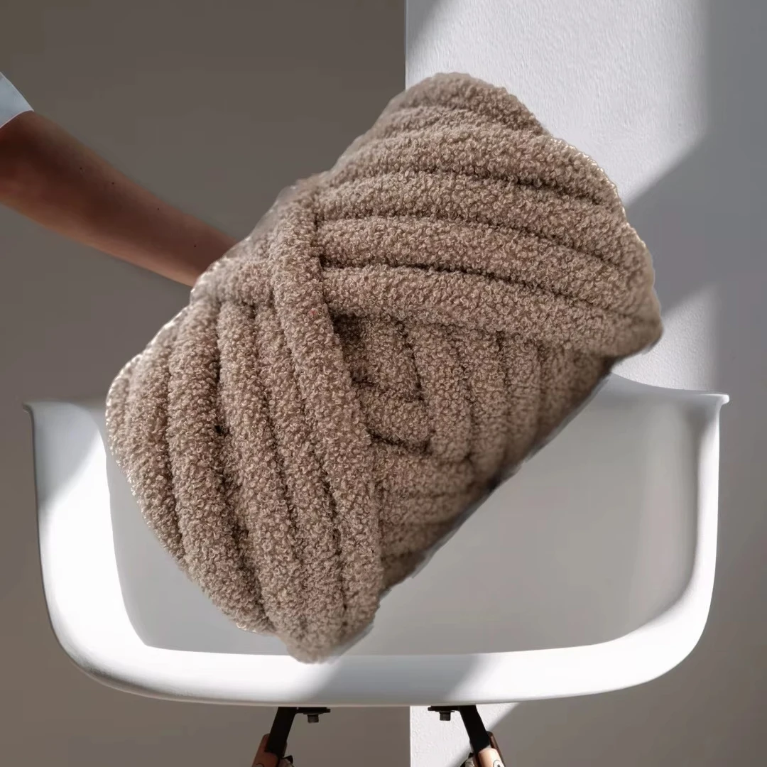 Charmkey High Quality Teddy cashmere lambskin braided line core gauze  coarse Icelandic cloth strip DIY bag