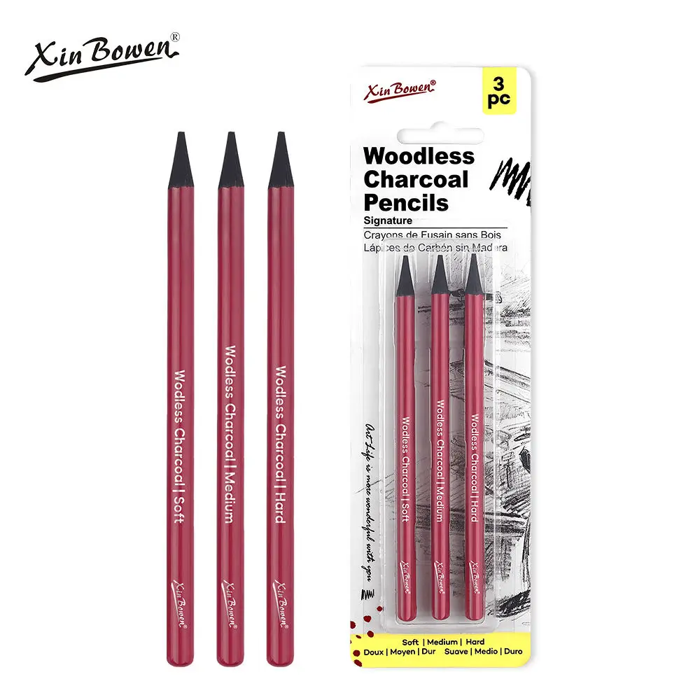 Xin Bowen New Design 3 Pcs Sketch Pencil Set Safe Non-toxic Carbon Graphite Pencils Art Supplies For Sketch