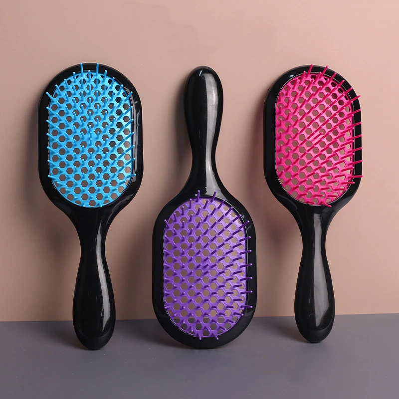 OEM ODM Wholesale Customized Small Paddle Square Black Salon Vent Feature Plastic Handle Magic Hair Brush