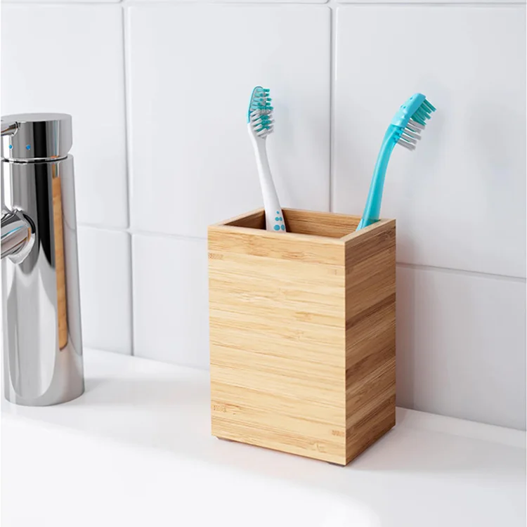 Eco Friendly Bamboo Wood 3-Piece Soap Tray Dispenser Bathroom Accessories Set