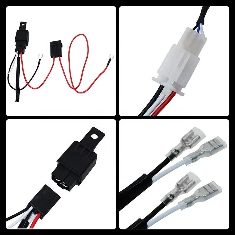 Car Wiring Harness Switch Relay Kit For 2 LED Work Light Bar Cable Auto Offroad Driving Lamp With Switch Fuse 40A 12V Auto Parts