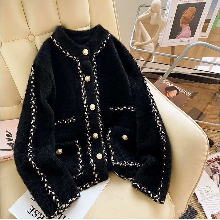 2023 Autumn Winter Elegant Thick Ensemble Femme 2 Pieces Vintage Sweet Suits Knitted Two Piece Sets Womens Outifits