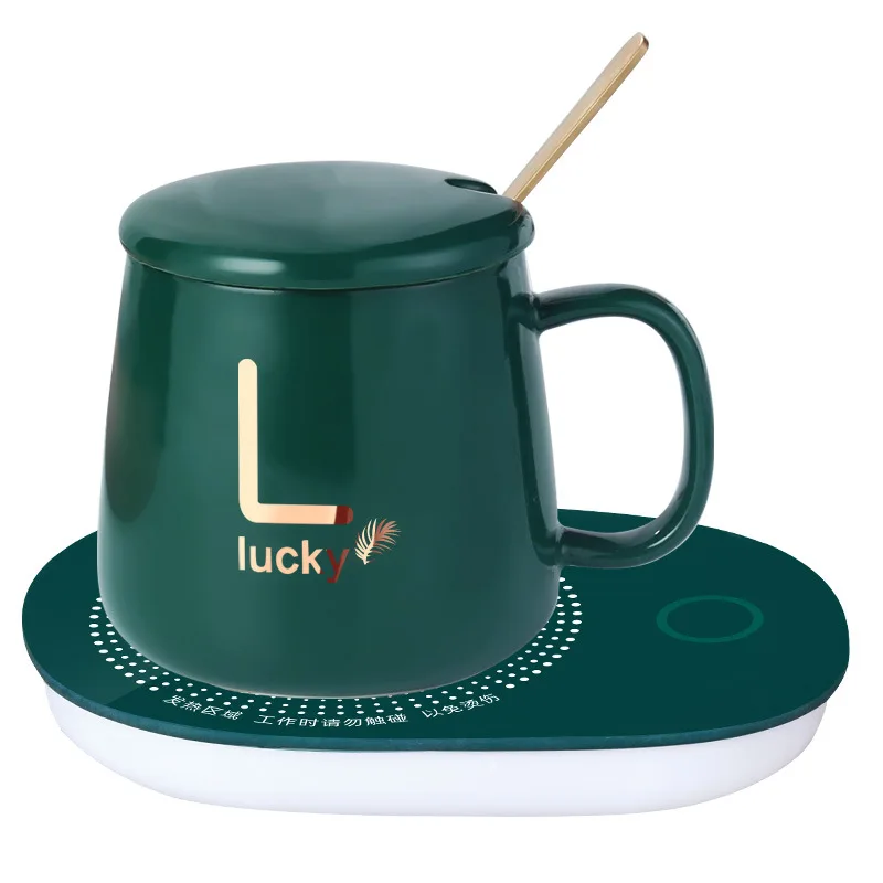 Smart Heating Pad Temperature Control 55 Degree Thermotatic Ceramic Coffee Mug USB Electric Charging Cup Warmer