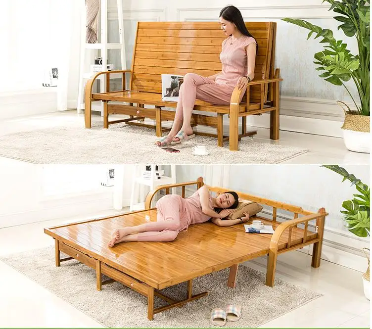 
China manufacturer multifunctional folding bamboo sofa bed one products dual usage 