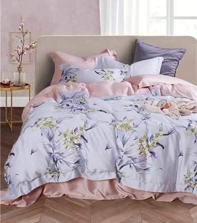 New luxury 100% organic 60s tencel lyocell designs flower bedding sets bedsheet sets lenzing tencel bedding Hot sale products
