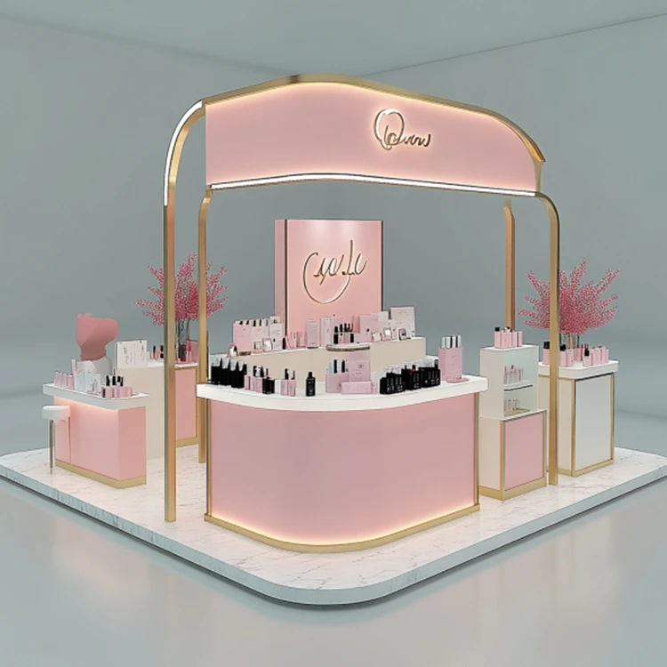 Professional Customized Acrylic Lipstick Showcase Cabinet Floor Makeup Display Racks Beauty Product Cosmetic Display Stand