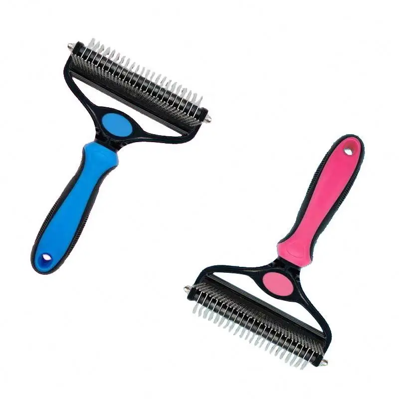 Portable Cheap Cats Dryer Dusting Pink Bath Wash Massage Plastic and Stainless Steel Pet Brush