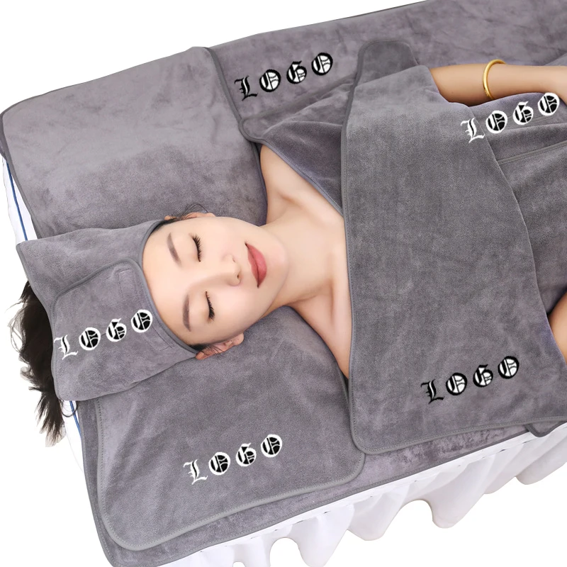 Супермягкое банное полотенце с логотипом на заказ из микрофибры для комфорта кожи быстросохнущее салона красоты спа-салона набор