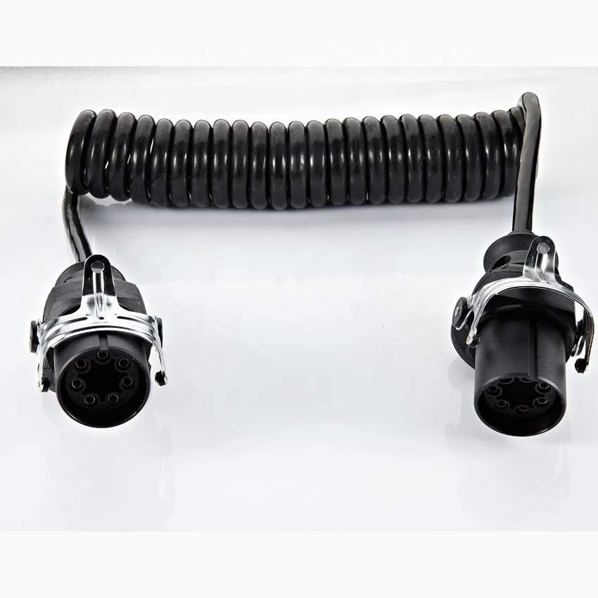 24V 7 pin EBS plastic trailer parts european adapter trailer plugs with spring cable