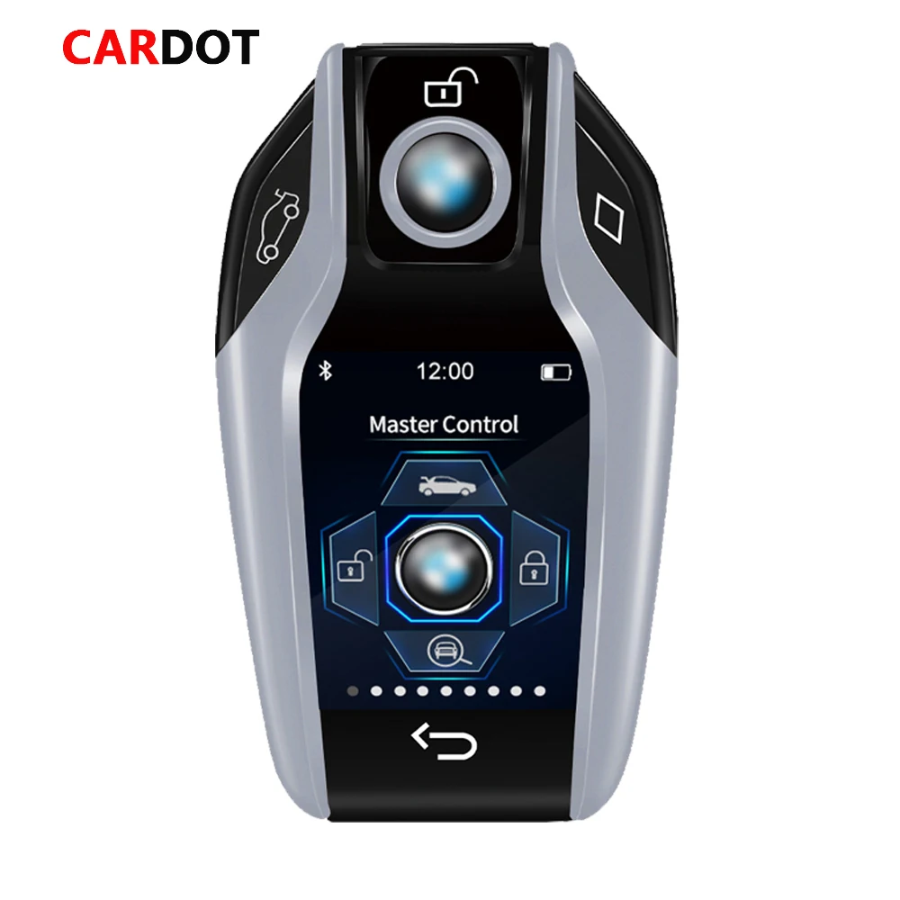Умный жидкокристаллический ЖК-дисплей Cardot для автомобильных ключей подходит для всех кнопок, Цвет: серебристый/черный/красный/синий