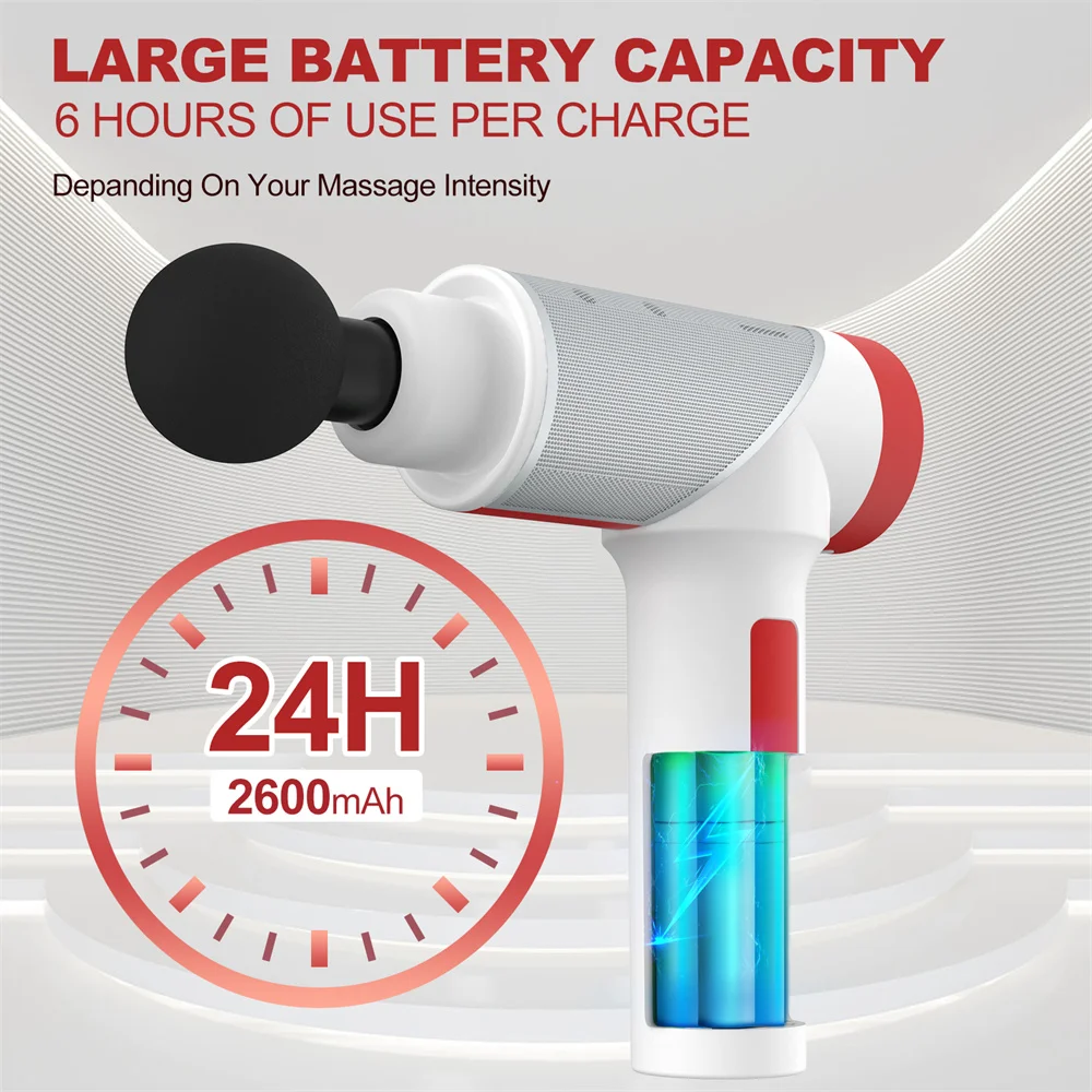 Professional Massage Gun Pro Body Fascial Gun Fitness Muscle Massager Machine 12mm Rechargeable Massagegun for Sport Fitness